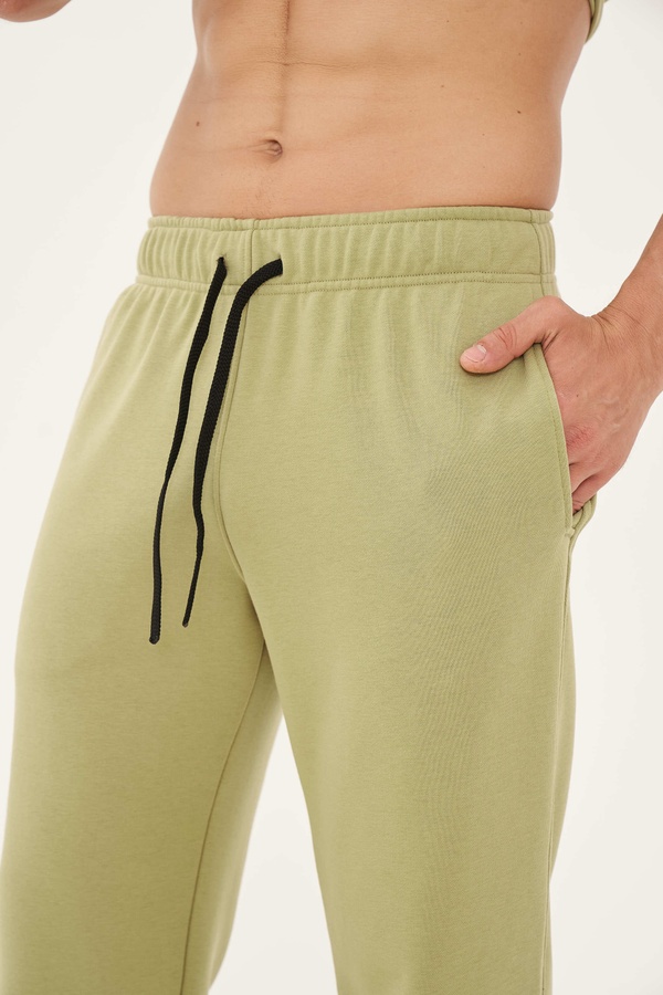 Трикотажные штаны с резинкой по низу , Оливковый, L/XL