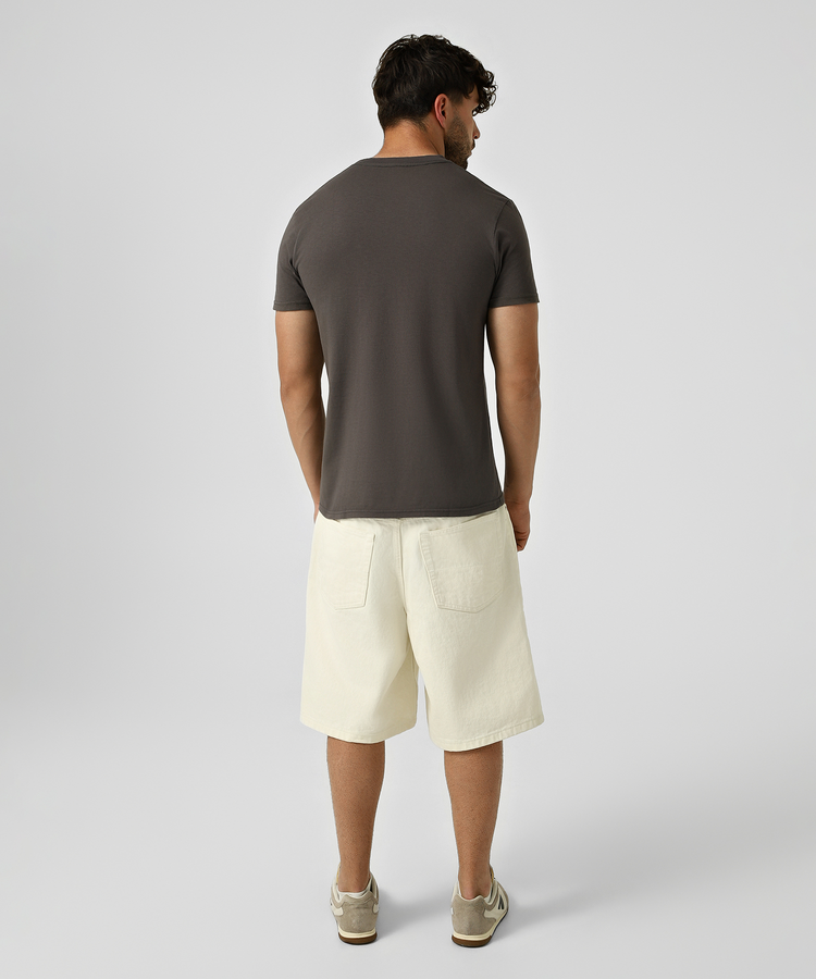 Футболка V-neck с хлопка, Тёмно-серый, S