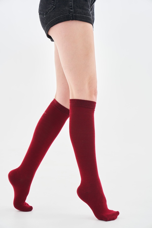 Woman Gaiters Socks, Бордовий, 37-39