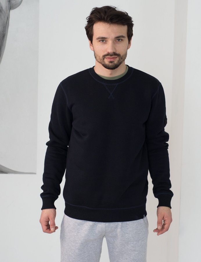 Basic Sweatshirt fleece, Темно-синий, S