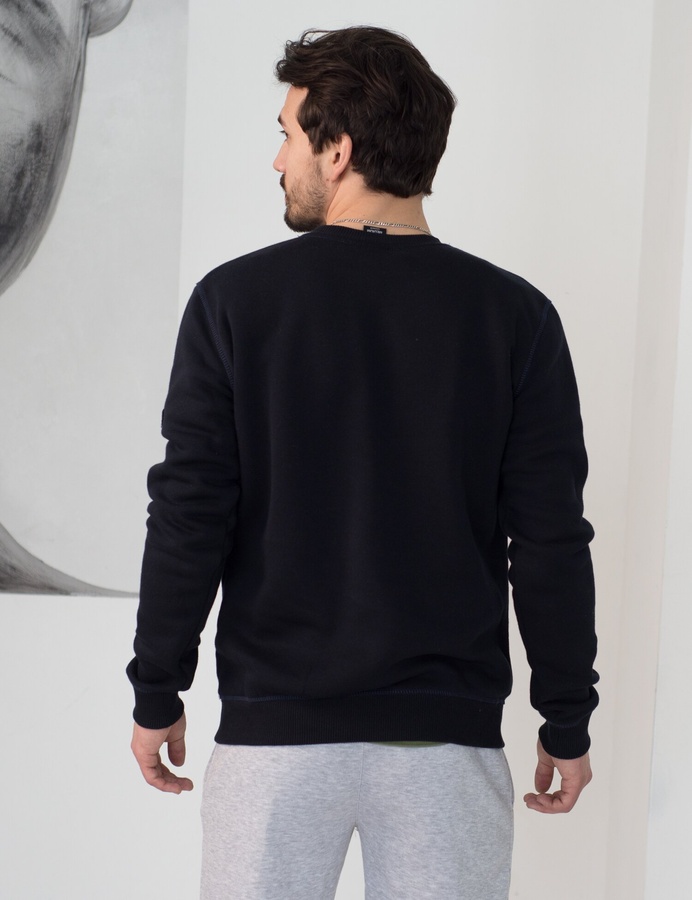 Basic Sweatshirt fleece, Темно-синій, S