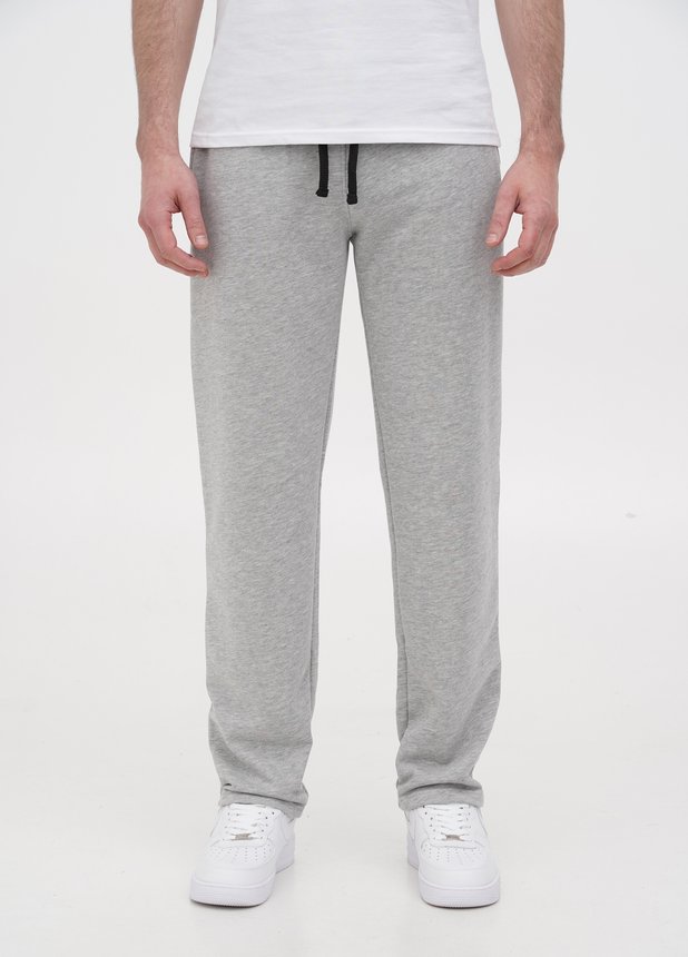 Трикотажні штани з прямим низом , Сірий меланж, L/XL