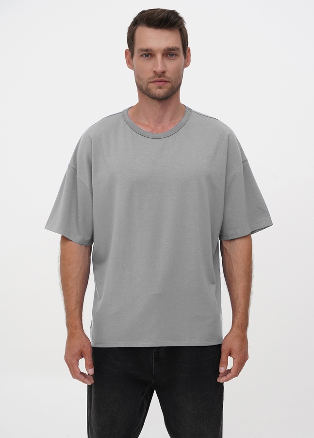 Укорочена футболка оверсайз  з модалу, Сірий, L/XL