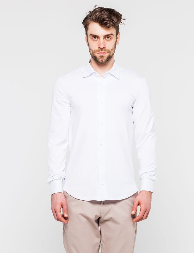 Сорочка трикотажна з органічної бавовни, Білий, XL