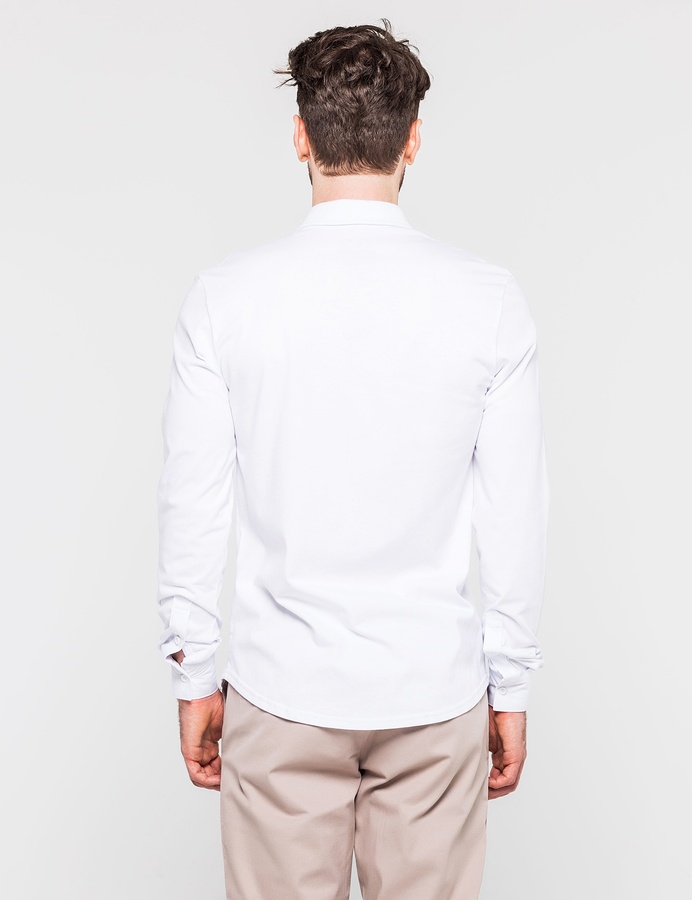 Рубашка трикотажная с органического хлопка, Белый, M