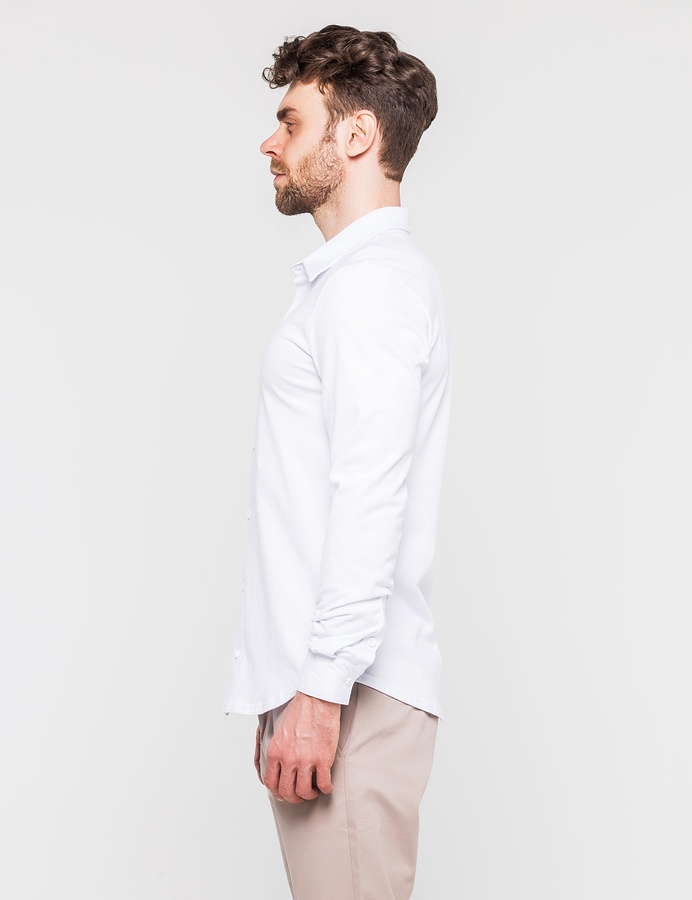 Рубашка трикотажная с органического хлопка, Белый, M