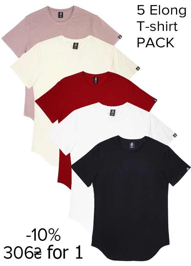 Elongated T-shirt Pack 5
