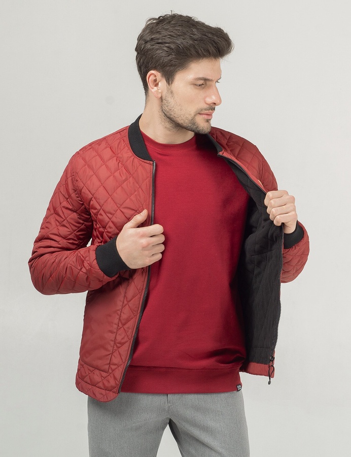 Стьобана куртка Quilt Jacket MA-1, Бордовий, L