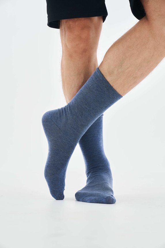 Шкарпетки класичні, Синій Меланж, 43-45