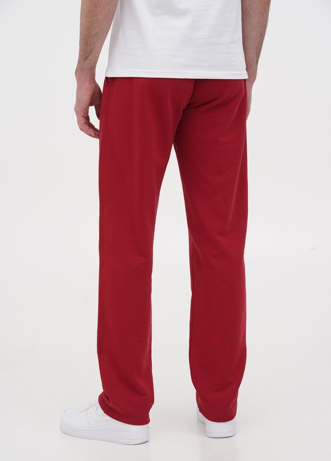 Трикотажні штани з прямим низом , Бордовий, L/XL