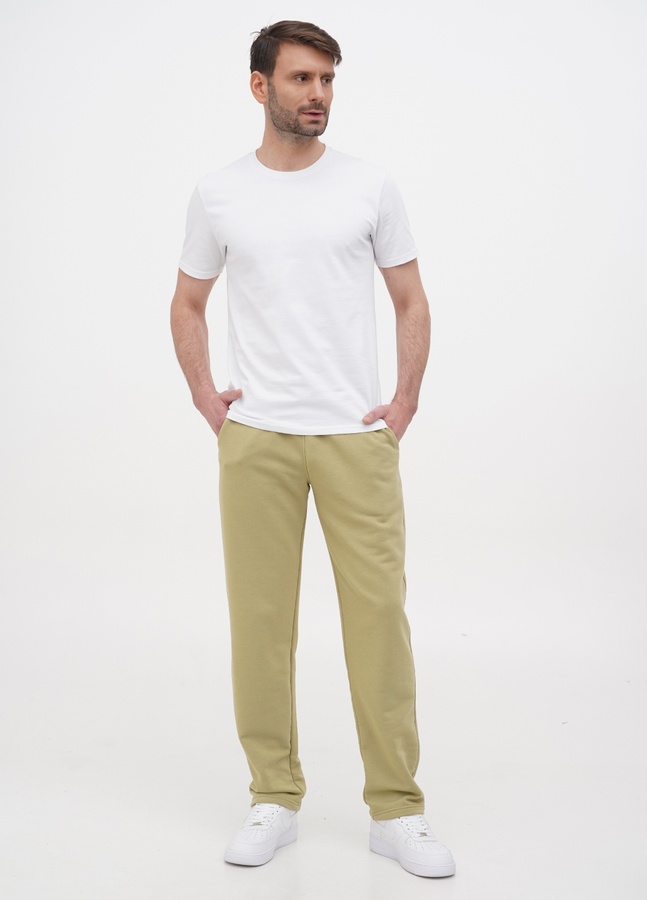 Трикотажні штани з прямим низом , Оливковий, 2XL/3XL
