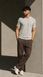 Футболка V-neck з бавовни, Сірий меланж, S