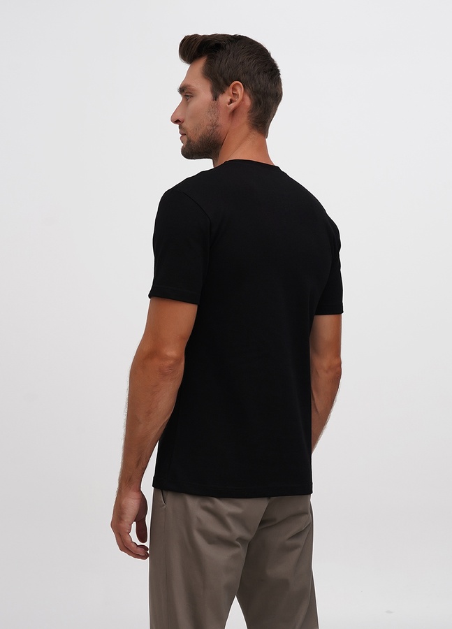 Базова футболка з надщільної бавовни, Чорний, 3XL