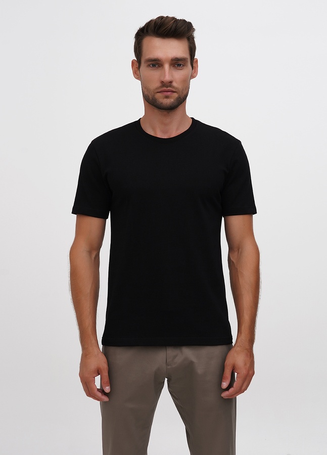 Базовая футболка с наиболее плотного хлопка, Черный, M