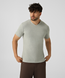 Футболка V-neck с хлопка, Серый меланж, S