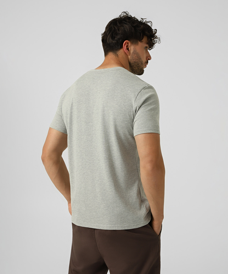 T-shirt V-neck Cotton, Grey melange, S
