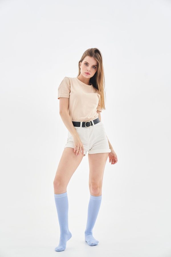 Woman Gaiters Socks, Light Blue, 37-39