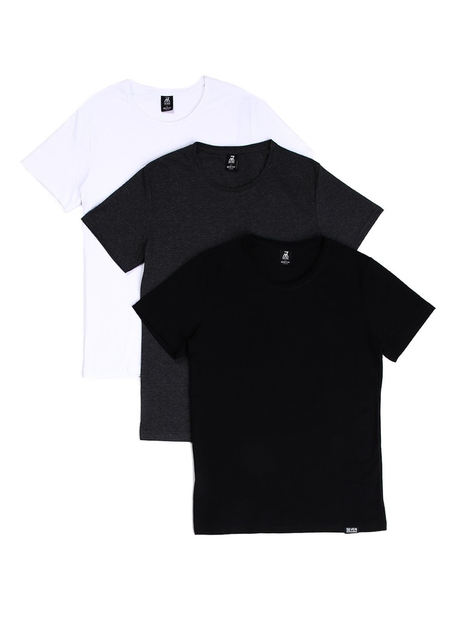 Pack Basic T-Shirt (4)+sketchbook, Білий-Чорний, S