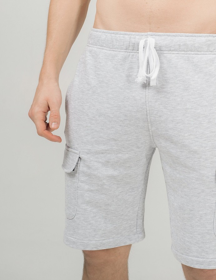 Knit cargo shorts, Серый меланж, S/M