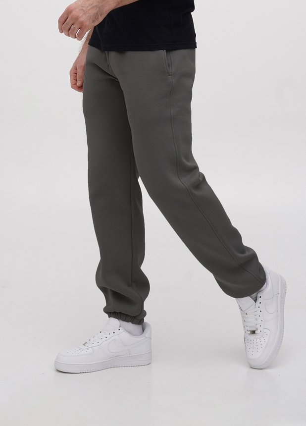 Трикотажні штани з резинкою - Темно-сірий, Темно-сірий, S/M