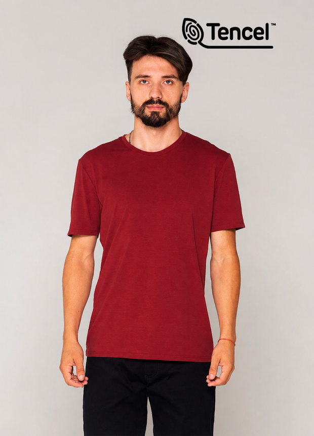 Футболка класична - Tencel, Бордовий, M