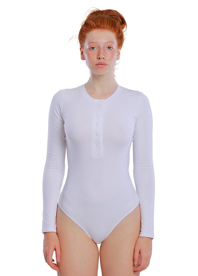 Button bodysuit, Белый, L