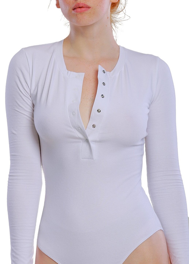 Button bodysuit, Белый, L