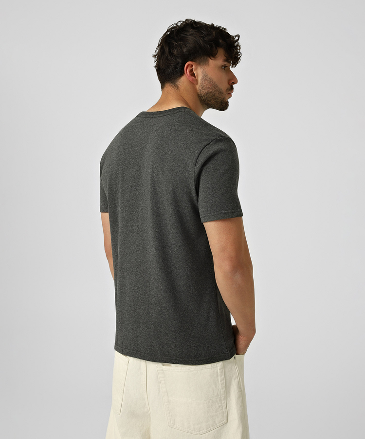 Футболка V-neck з бавовни, Антрацит, S