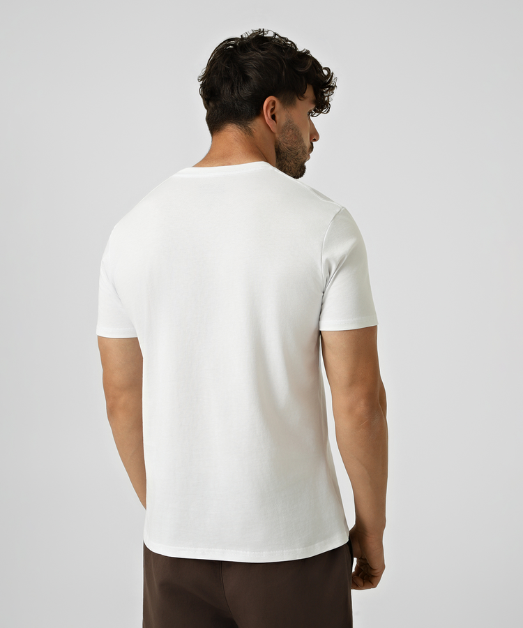 Футболка V-neck с хлопка, Белый, 3XL