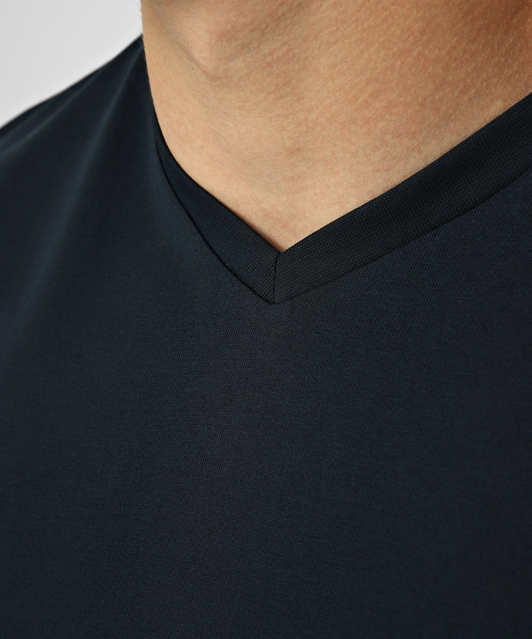 Футболка V-neck з бавовни, Темно-синій, XL