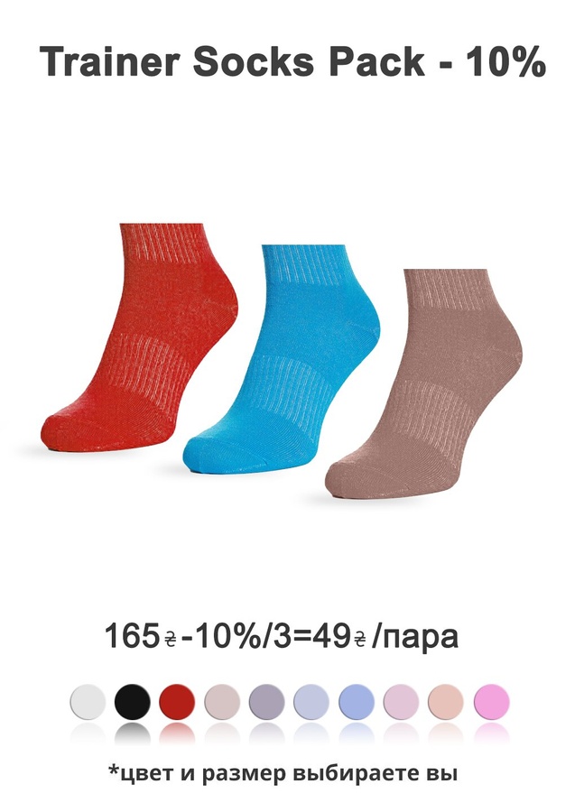 WOMEN'S Trainer socks pack, Pack 3-10%, 36-38