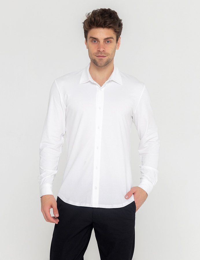 Рубашка трикотажная - Tencel, Белый, S