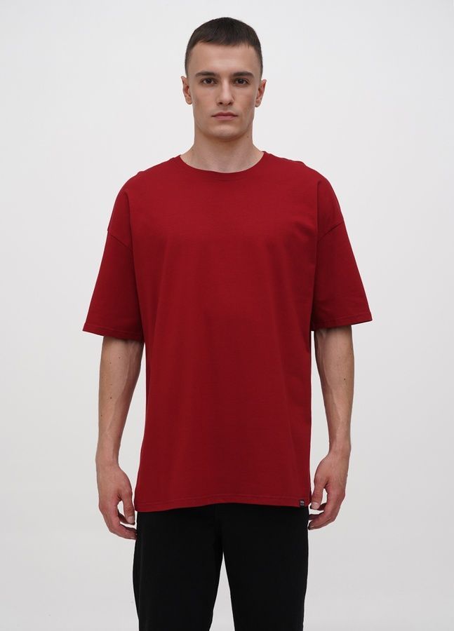Футболка оверсайз класична, Бордовий, S/M