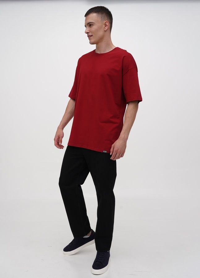 Футболка оверсайз класична, Бордовий, S/M