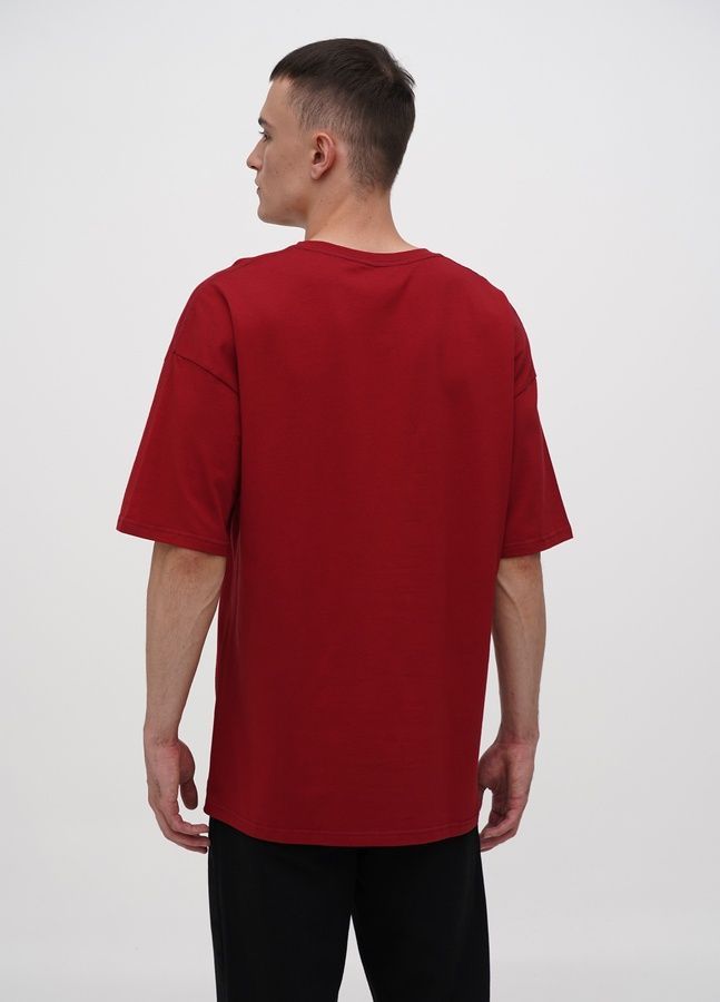 Футболка оверсайз класична, Бордовий, S/M
