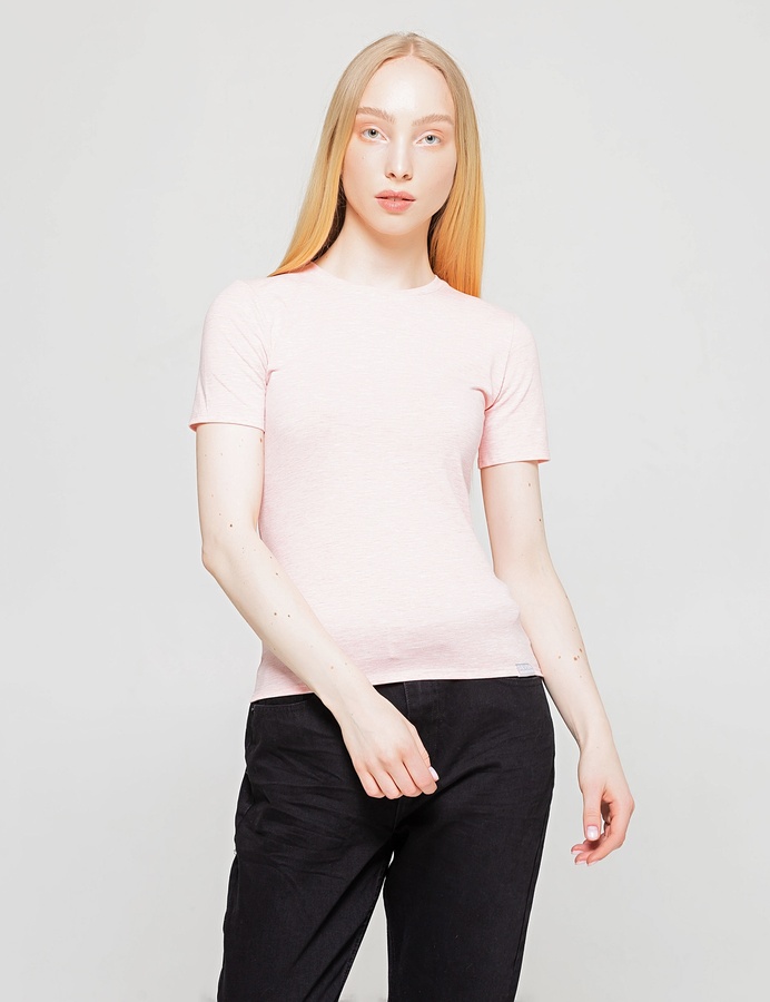Basic T-shirt EL, Рожевий меланж, S