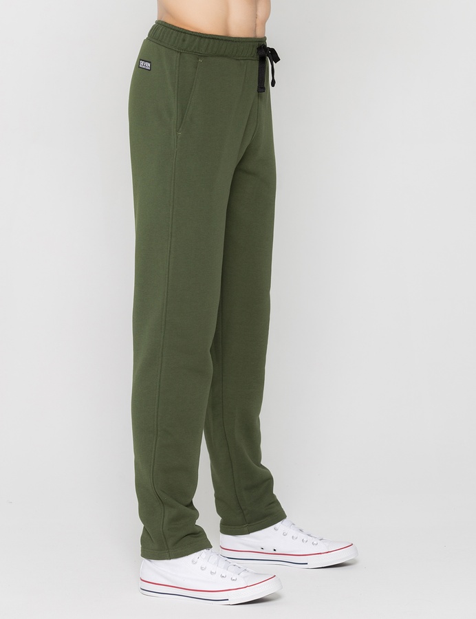 Трикотажные штаны с прямим низом, Зелёный, 2XL/3XL