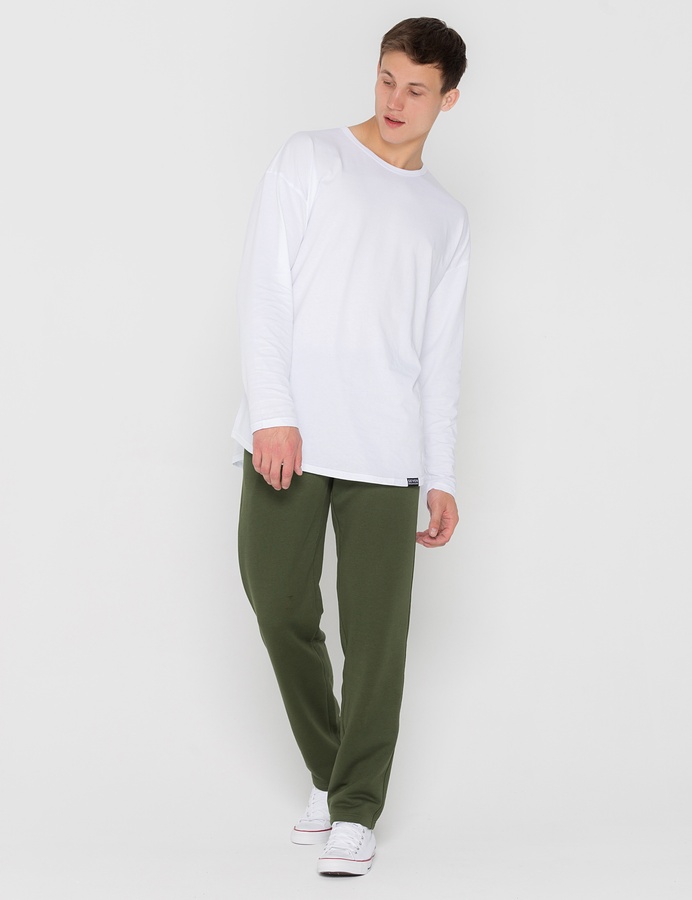 Трикотажні штани з прямим низом , Зелений, 2XL/3XL