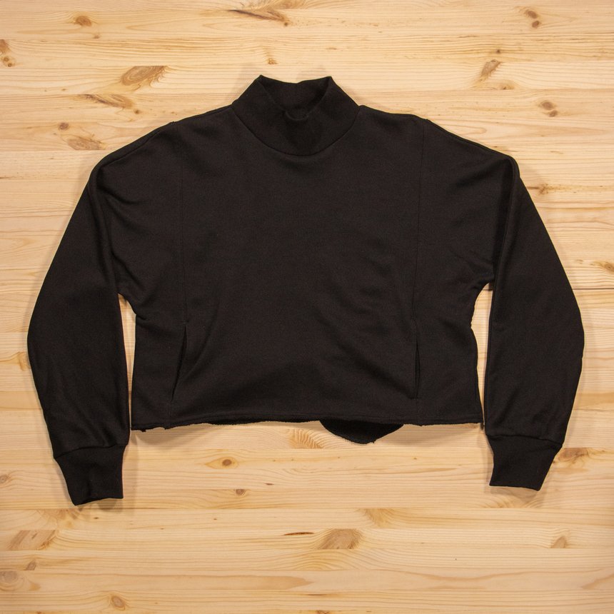 High neck cropped sweatshirt - sample, Черный, M/L
