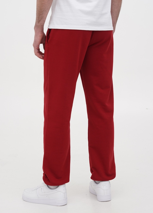 Трикотажні штани з резинкою по низу , Бордовий, L/XL